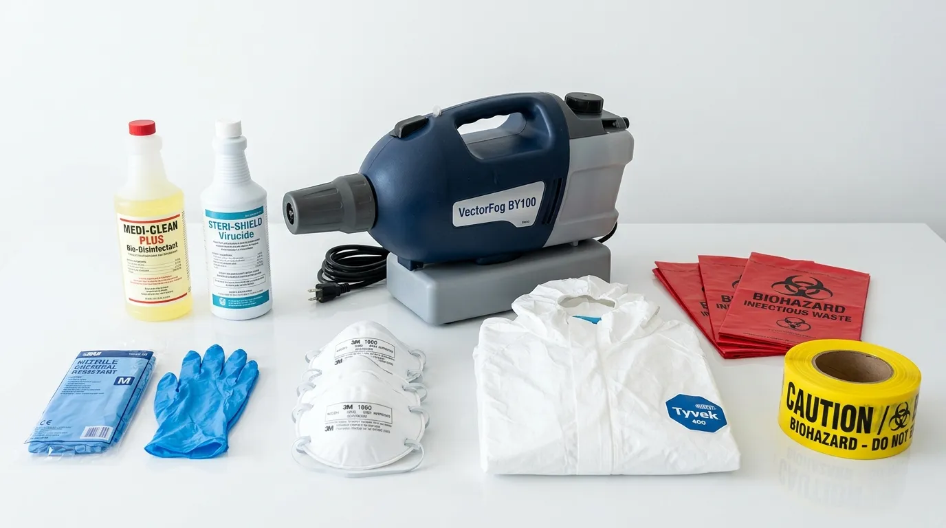 Professional biohazard remediation crew working in Whitinsville